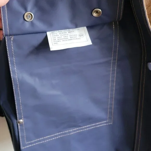 Reversable Mallard Duck Print Hooded Raincoat Snap Buttons Drawstring. Size L - Picture 9 of 16